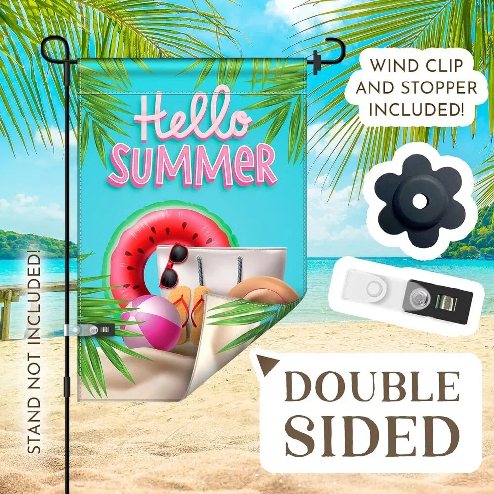 12 Pack Holiday Garden Flag Set with Anti-Wind Clip and Stopper - Picture 5 of 7